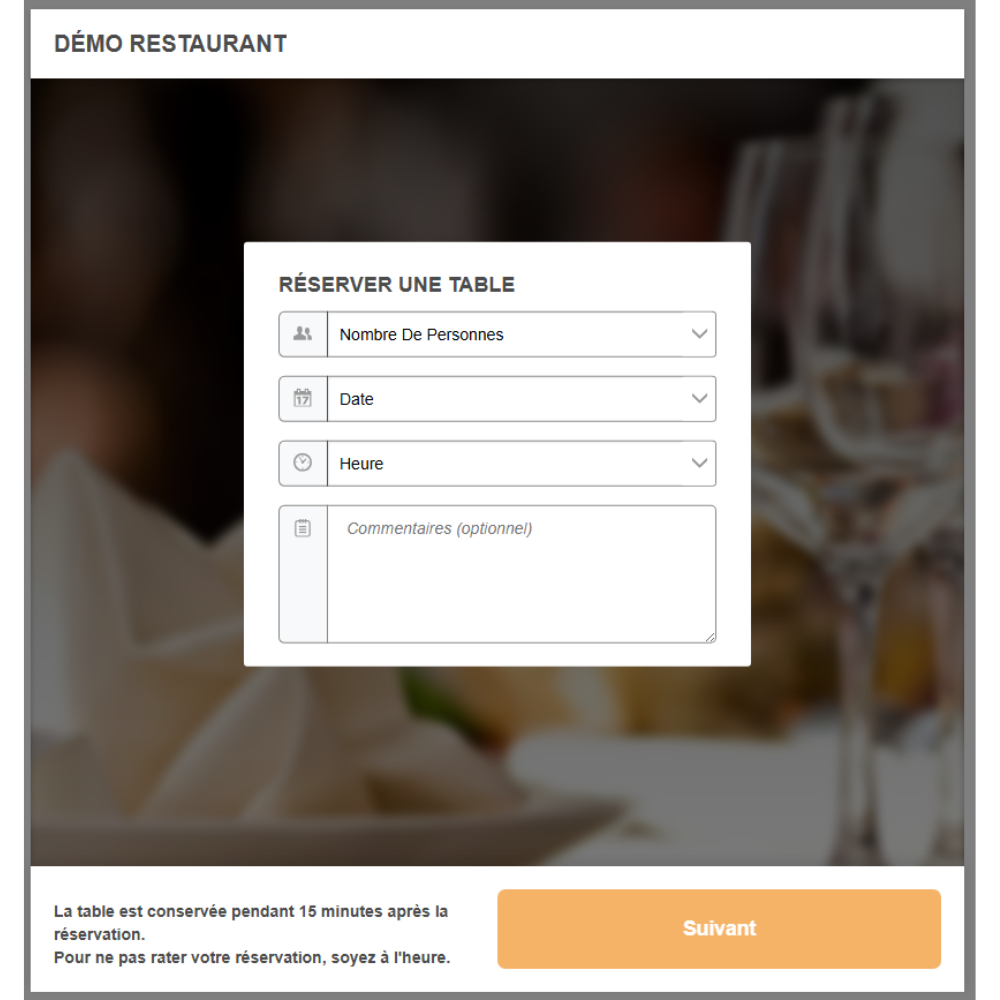 Application restaurant à Paris